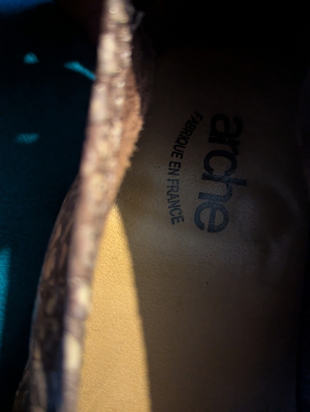 Arche Snake-Embossed Slip-On Flats in Beige and Brown - Picture 5 of 6